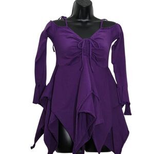 Current Mood Hankerchief Top Size Large Fairycore Renaissance Witchy Purple